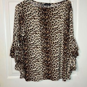 BLVD Cheetah 3/4 Sleeve Blouse